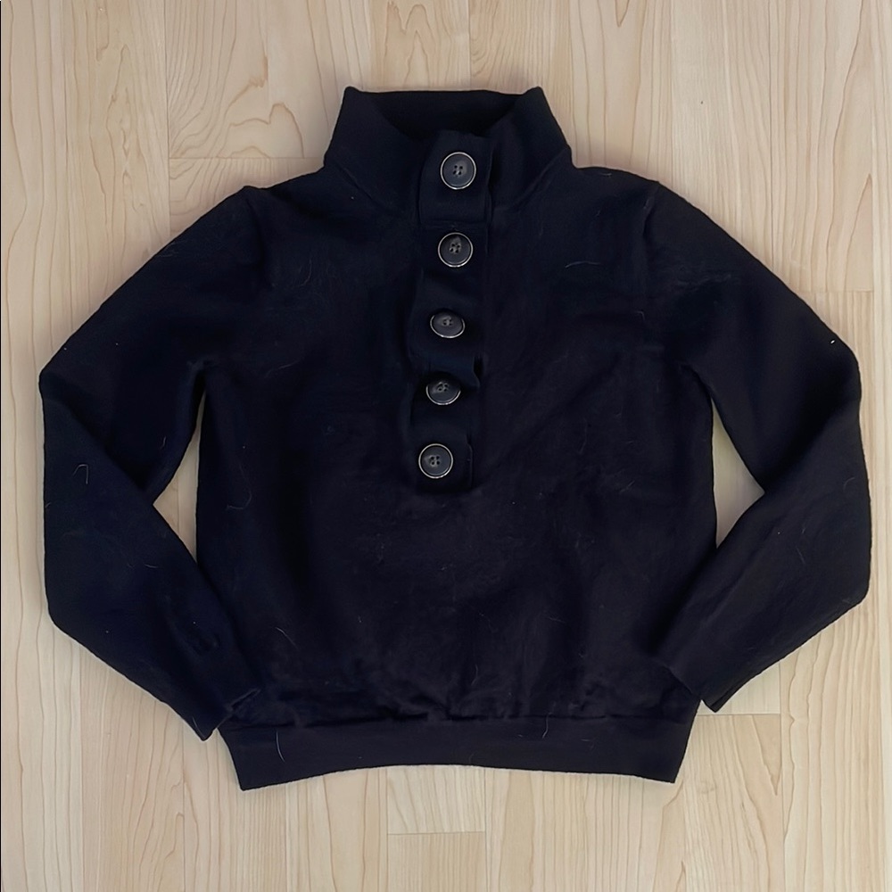 Sezane Black Kids Sweater with Button Detail